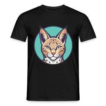 Chat pailleté de Californie Race Dessin animé Kawaii Pet - T-shirt homme - noir - Devant - AI Model Male 178 light (178cm)