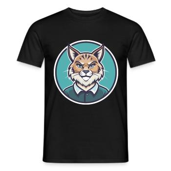 Highlander Katzenrasse Cartoon Kawaii Tier Haustier - Männer T-Shirt - Schwarz - Vorne - AI Model Male 178 light (178cm)