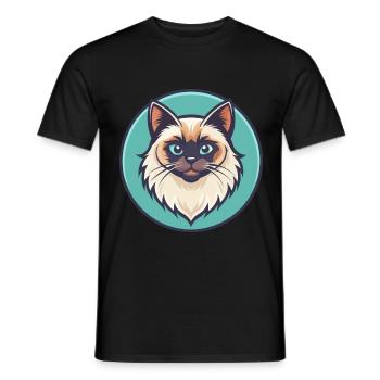 Himalaya-Katzenrasse Karikatur Kawaii Tier Haustier - Männer T-Shirt - Schwarz - Vorne - AI Model Male 178 light (178cm)