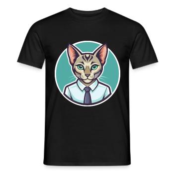 Khao Manee Chat Race Dessin Animé Kawaii Animal Pet - T-shirt homme - noir - Devant - AI Model Male 178 light (178cm)