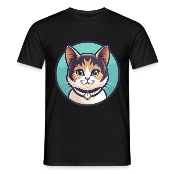 Munchkin Katze Rasse Karikatur Kawaii Tier Haustier - Männer T-Shirt - Schwarz - Vorne - AI Model Male 178 light (178cm)