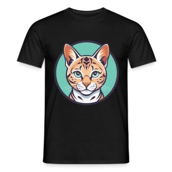 Schnee Bengal Katze Rasse Karikatur Kawaii Tier Haustier - Männer T-Shirt - Schwarz - Vorne - AI Model Male 178 light (178cm)