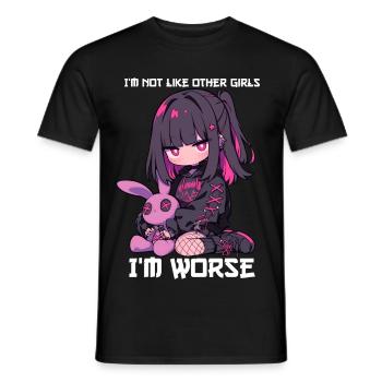 Not Like Other Girls Kawaii Goth Bunny Gift - Men's T-Shirt - black - Front - AI Model Male 178 light (178cm)