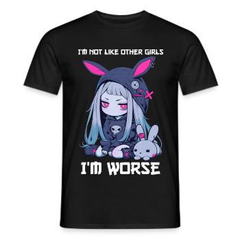 Not Like Other Girls Kawaii Goth Bunny Gothic - Men's T-Shirt - black - Front - AI Model Male 178 light (178cm)