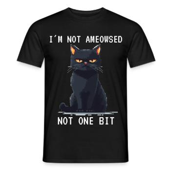 I'm Not Ameowsed Pixelart Grimmige Katze Pixel - Men's T-Shirt - black - Front - AI Model Male 178 light (178cm)