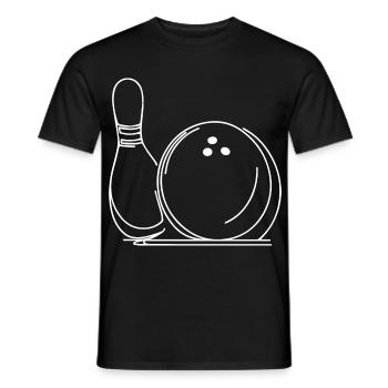 Bowlingkugel und Pin Zeichnung - Männer T-Shirt - Schwarz - Vorne - AI Model Male 178 light (178cm)