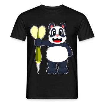 Panda Dart Dartpfeil - Men's T-Shirt - black - Front - AI Model Male 178 light (178cm)
