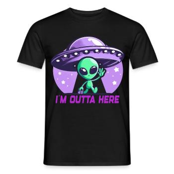 Extraterrestre, je suis hors d’ici Extraterrestres - T-shirt homme - noir - Devant - AI Model Male 178 light (178cm)