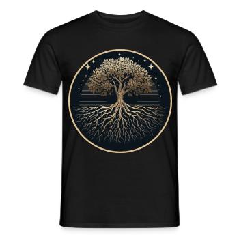 Silhouette d’arbre Racines - T-shirt homme - noir - Devant - AI Model Male 178 light (178cm)