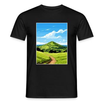 Malvern Hills Aonb Reise Poster Souvenir Farbe WP - Männer T-Shirt - Schwarz - Vorne - AI Model Male 178 light (178cm)