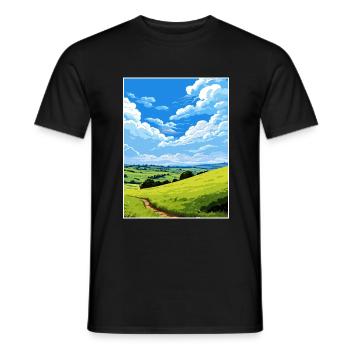 Howardian Hills Aonb Travel Poster Souvenir WPA - Men's T-Shirt - black - Front - AI Model Male 178 light (178cm)