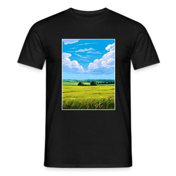 Howardian Hills Aonb Travel Poster Souvenir WPA - Men's T-Shirt - black - Front - AI Model Male 178 light (178cm)