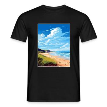 Péninsule de Gower Aonb Affiche de voyage Souvenir WPA - T-shirt homme - noir - Devant - AI Model Male 178 light (178cm)
