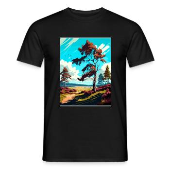 Cannock Chase Affiche de voyage Peinture Souvenir WPA - T-shirt homme - noir - Devant - AI Model Male 178 light (178cm)