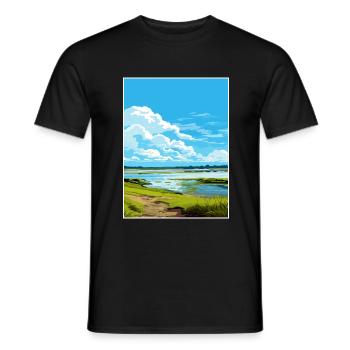 Strangford Lough Aonb Reiseposter Souvenir WPA - Männer T-Shirt - Schwarz - Vorne - AI Model Male 178 light (178cm)
