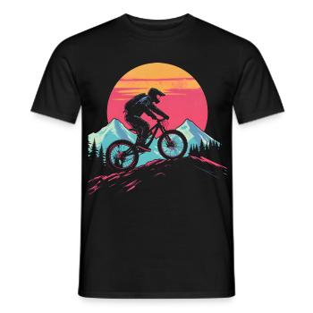 90s Mountain Bike Lovers - Men's T-Shirt - black - Front - AI Model Male 178 light (178cm)