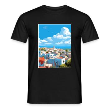 Rabat Marokko Reise Poster Souvenir Malerei WPA - Männer T-Shirt - Schwarz - Vorne - AI Model Male 178 light (178cm)