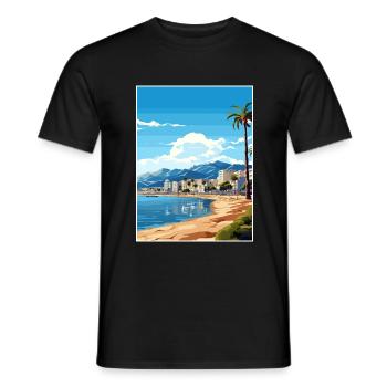 Agadir Maroc Voyage Affiche Souvenir Peinture WPA - T-shirt homme - noir - Devant - AI Model Male 178 light (178cm)