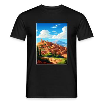 Marrakesch Marokko Reise Poster Souvenir Farbe WPA - Männer T-Shirt - Schwarz - Vorne - AI Model Male 178 light (178cm)