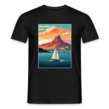 Cape Town Afrique du Sud Affiche de voyage Souvenir WPA - T-shirt homme - noir - Devant - AI Model Male 178 light (178cm)