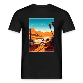 Sahara Desert Africa Travel Poster Souvenir WPA - Men's T-Shirt - black - Front - AI Model Male 178 light (178cm)