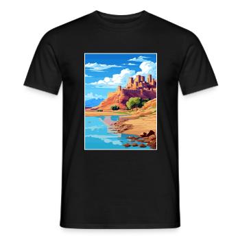 Aït Benhaddou Maroc Affiche de voyage Souvenir WPA - T-shirt homme - noir - Devant - AI Model Male 178 light (178cm)