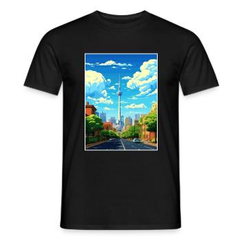 Johannesburg Südafrika Reiseposter Souvenir - Männer T-Shirt - Schwarz - Vorne - AI Model Male 178 light (178cm)