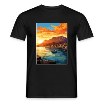Cape Town Afrique du Sud Affiche de voyage Souvenir WPA - T-shirt homme - noir - Devant - AI Model Male 178 light (178cm)