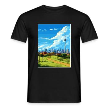 Johannesburg Südafrika Reiseposter Souvenir - Männer T-Shirt - Schwarz - Vorne - AI Model Male 178 light (178cm)