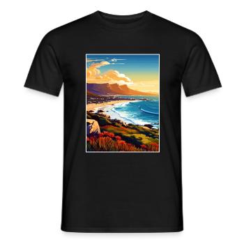 Cape Town Afrique du Sud Affiche de voyage Souvenir WPA - T-shirt homme - noir - Devant - AI Model Male 178 light (178cm)