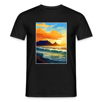 Cape Town Afrique du Sud Affiche de voyage Souvenir WPA - T-shirt homme - noir - Devant - AI Model Male 178 light (178cm)