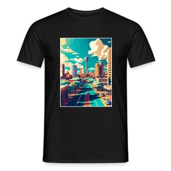 Johannesburg Südafrika Reiseposter Souvenir - Männer T-Shirt - Schwarz - Vorne - AI Model Male 178 light (178cm)
