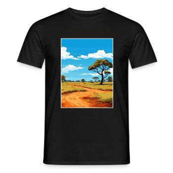 Affiche de voyage du parc national Kruger en Afrique du Sud - T-shirt homme - noir - Devant - AI Model Male 178 light (178cm)