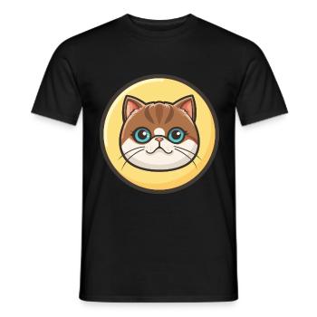 Exotische Kurzhaarkatze Rasse Cartoon Kawaii Tier - Männer T-Shirt - Schwarz - Vorne - AI Model Male 178 light (178cm)