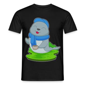 Seal Coffee Mug - Men's T-Shirt - black - Front - AI Model Male 178 light (178cm)