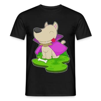 Dog Halloween Vampire - Men's T-Shirt - black - Front - AI Model Male 178 light (178cm)