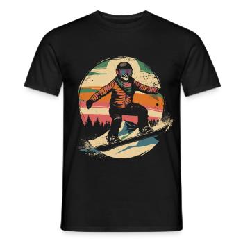 Snowboarder Illustration - Männer T-Shirt - Schwarz - Vorne - AI Model Male 178 light (178cm)