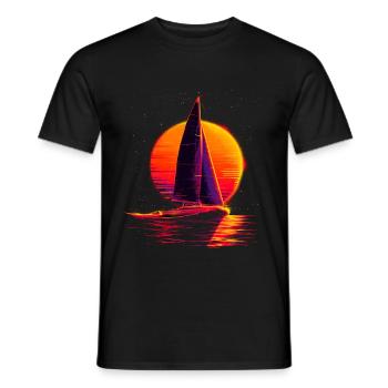 Voile à l’ancienne - T-shirt homme - noir - Devant - AI Model Male 178 light (178cm)