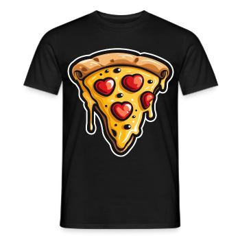 Pizza Cartoon Look - Men's T-Shirt - black - Front - AI Model Male 178 light (178cm)