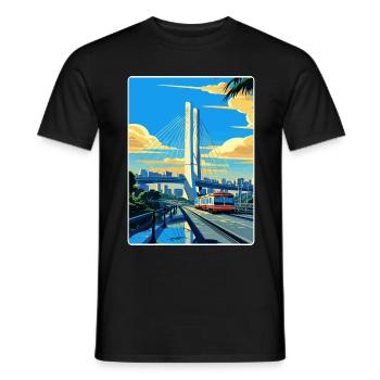 Sao Paulo Brésil Affiche de voyage Peinture Souvenir WPA - T-shirt homme - noir - Devant - AI Model Male 178 light (178cm)
