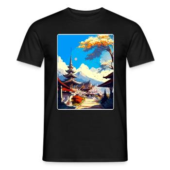 Chiang Mai Thailand Vintage Reise Poster Souvenir - Männer T-Shirt - Schwarz - Vorne - AI Model Male 178 light (178cm)