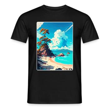 Ko Samui Thailand Thai Reise Poster Souvenir WPA - Männer T-Shirt - Schwarz - Vorne - AI Model Male 178 light (178cm)