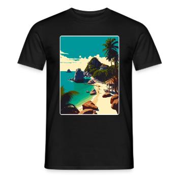Ko Tao Thaïlande Affiche de voyage thaïlandaise Souvenir WPA - T-shirt homme - noir - Devant - AI Model Male 178 light (178cm)