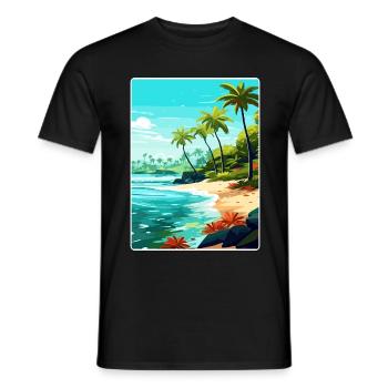 Malediven Süd Aisa Vintage Reiseposter Souvenir - Männer T-Shirt - Schwarz - Vorne - AI Model Male 178 light (178cm)