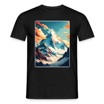 Mount Everest China Vintage Reise Poster Souvenir - Männer T-Shirt - Schwarz - Vorne - AI Model Male 178 light (178cm)