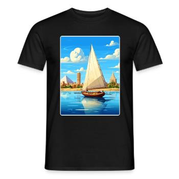 Kairo Ägypten Große Pyramiden Von Gizeh Reiseposter - Männer T-Shirt - Schwarz - Vorne - AI Model Male 178 light (178cm)