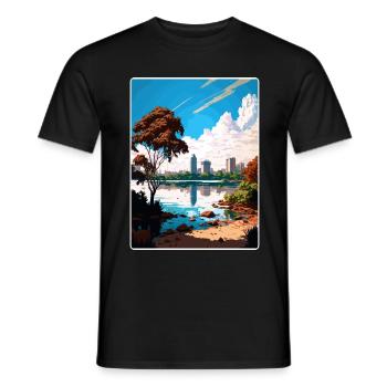 Bangalore, Inde, Voyage Affiche, Souvenir Peinture, WPA - T-shirt homme - noir - Devant - AI Model Male 178 light (178cm)