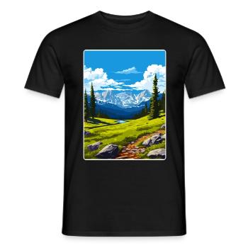 Rocky Mountain Nationalpark Colorado Travel Card - Männer T-Shirt - Schwarz - Vorne - AI Model Male 178 light (178cm)
