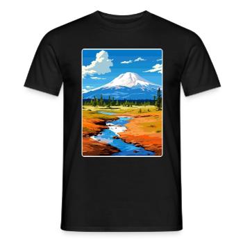 Lassen Volcanic National Park California Travel - Men's T-Shirt - black - Front - AI Model Male 178 light (178cm)