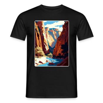 Carte de voyage du parc national de Zion The Narrows Arizona - T-shirt homme - noir - Devant - AI Model Male 178 light (178cm)